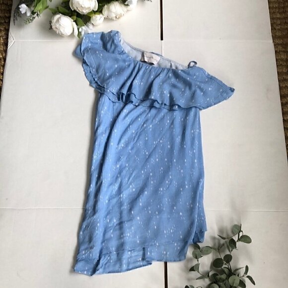 Charles Henry Light Blue Tiered One Shoulder Dress Size Extra Small - Picture 3 of 11